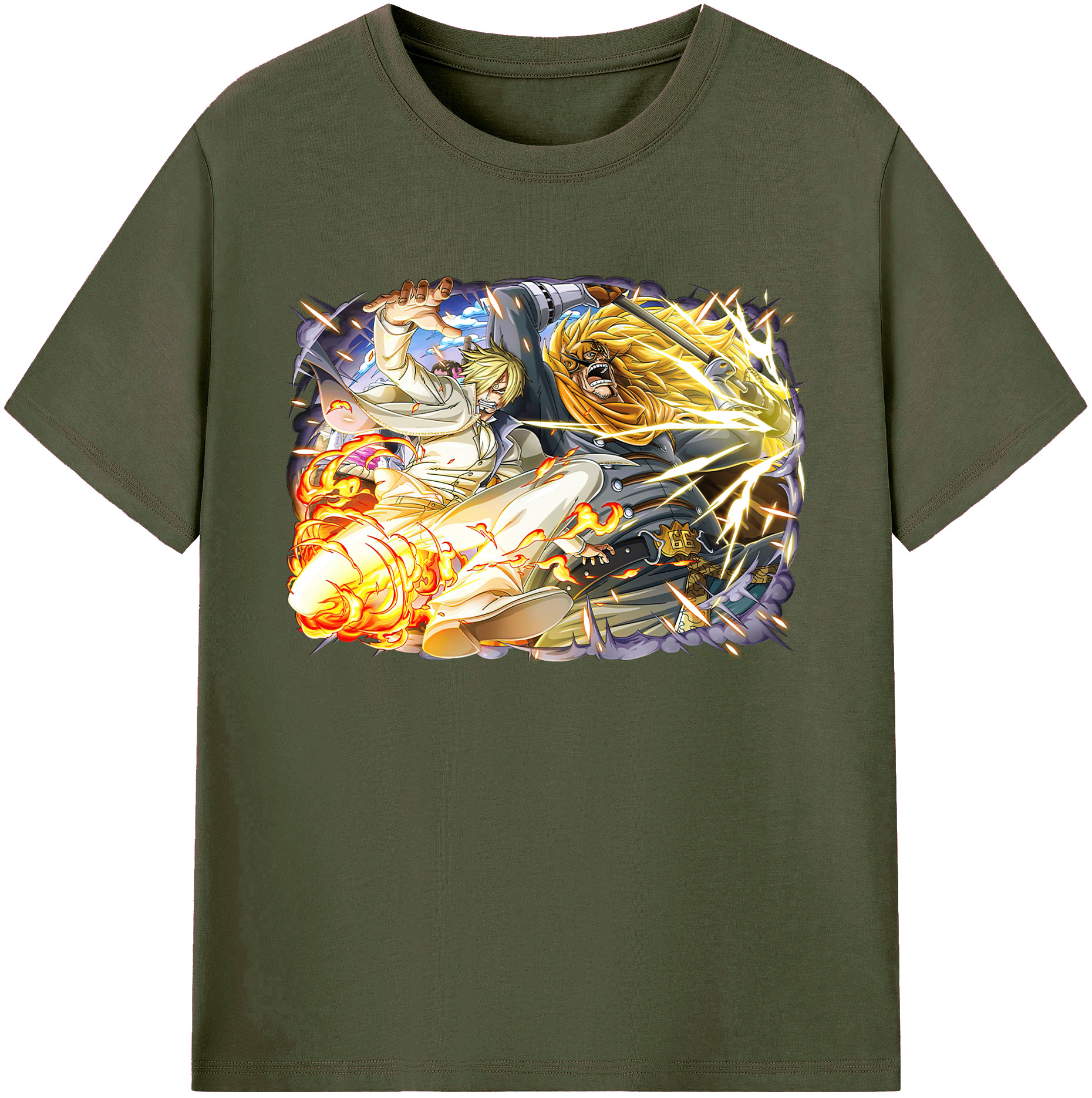 （画像用） ワンピース サンジ ONE PIECE Sanji 綿100％ メンズ半袖Tシャツ｜肌触りやわらか＆通気性